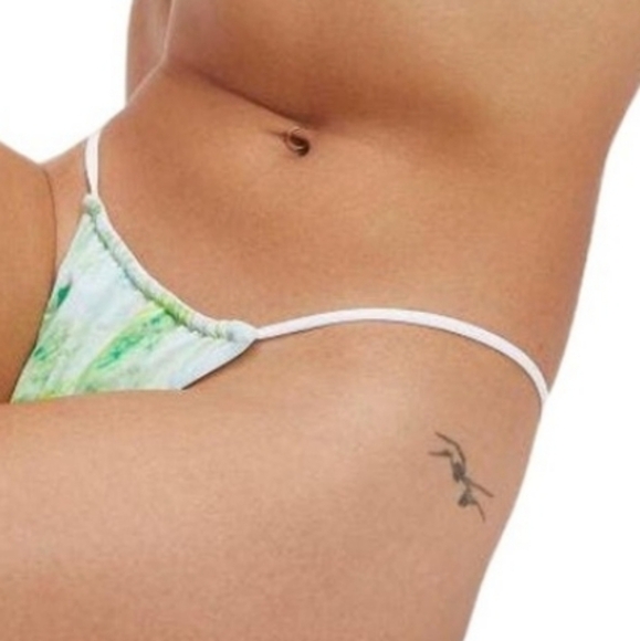 NWT Good American Women Green Marble Swim Bikini Bottom sz 5/2XL - Picture 1 of 12